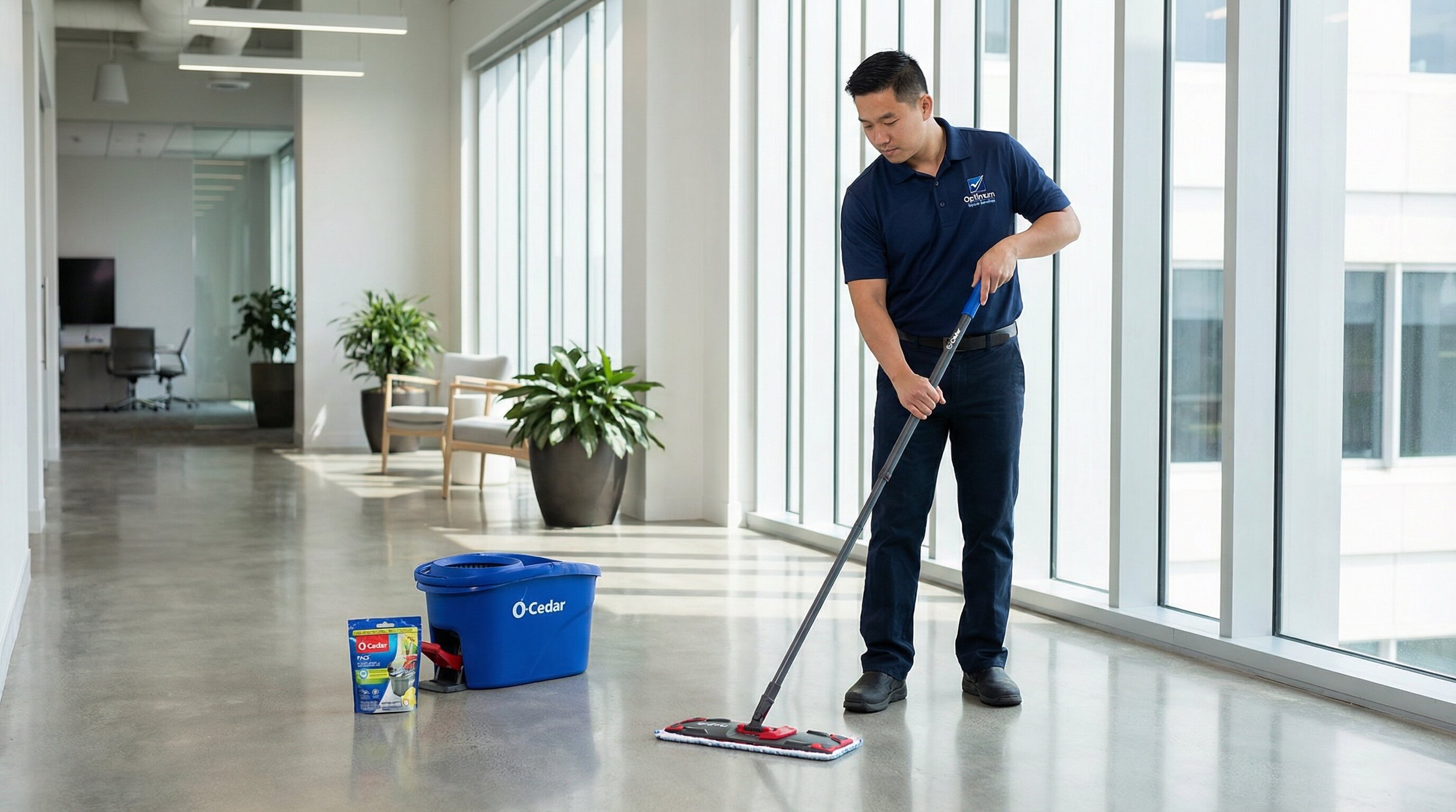 Commercial floor mopping